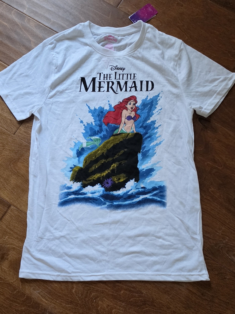 Disney The Little Mermaid Ariel Graphic Tee - White with Blue & Red M